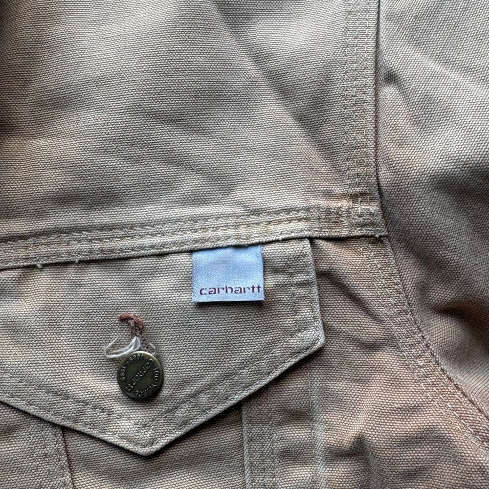 Vintage 1989 Carhartt 100 Year Anniversary Blanket Lined Trucker Jacket Size 42 - Picture 5 of 10